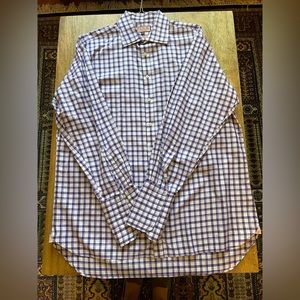 Thomas Pink Long Sleeve Button Down Dress Shirt with French Cuff